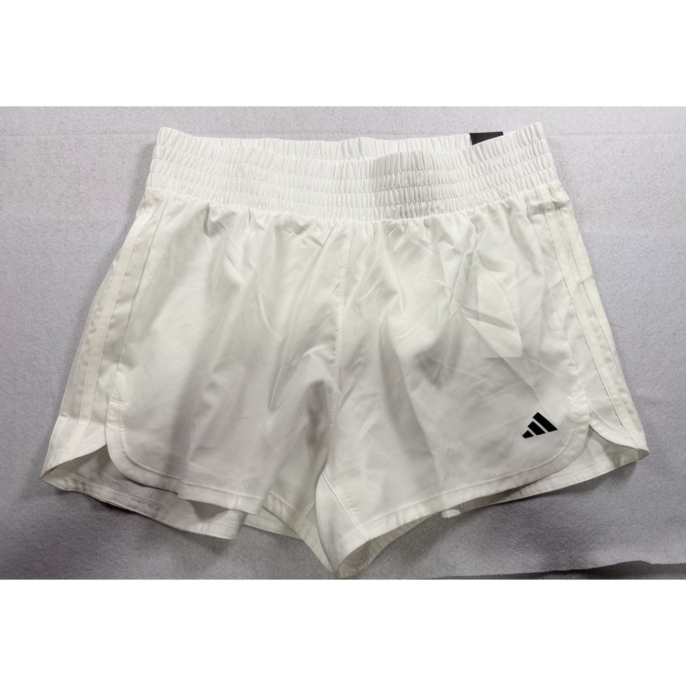 Adidas Womens Pacer 3" High Shorts XL  White Training Running Athleisure NEW
